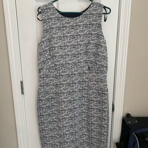 Enfocus Studio Black and White Textured Midi Dress